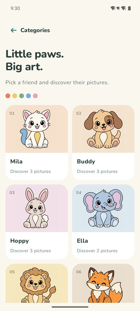 The animals: Mila the cat, Bello the dog, Hoppel the bunny, Ella the elephant and more